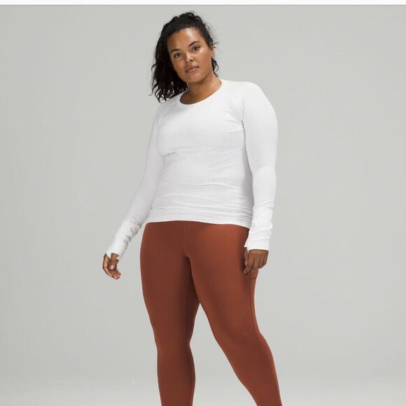 Lululemon Women's White Swiftly Tech Long Sleeve Crew Neck Shirt Size 12 - Picture 1 of 8